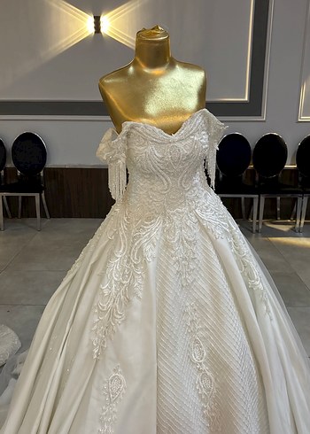 Parlak Beyaz Prenses Gelinlik - Görsel 2