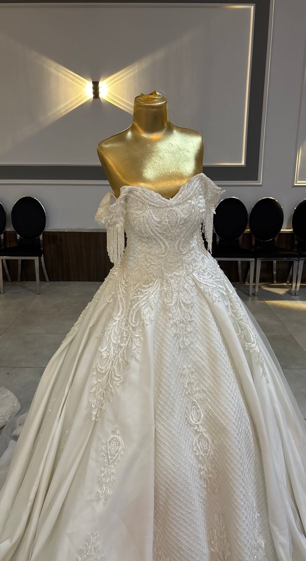 Parlak Beyaz Prenses Gelinlik - Görsel 2