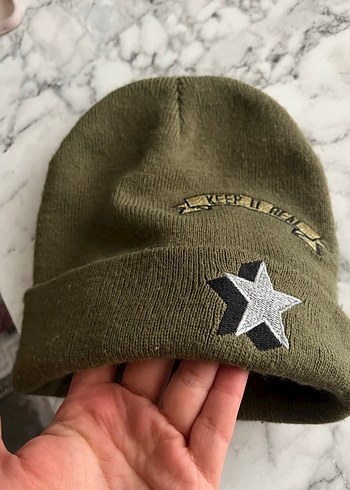 Gri Nakışlı Kadın Bere - Görsel 3