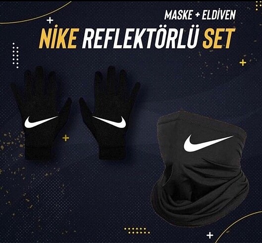 NİKE REFLEKTÖRLÜ BOYUNLUK+ELDİVEN SET