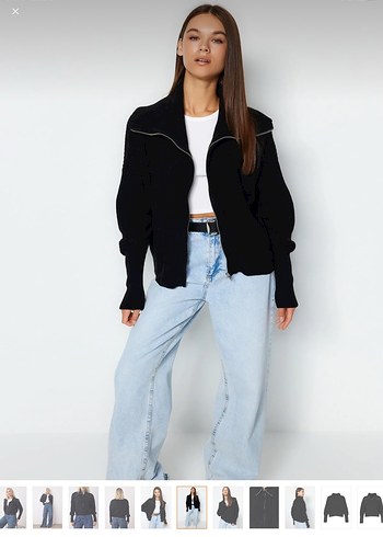 Siyah Bomber Hırka - Görsel 2