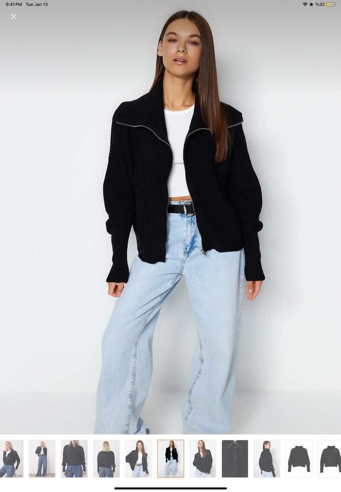 Siyah Bomber Hırka - Görsel 2