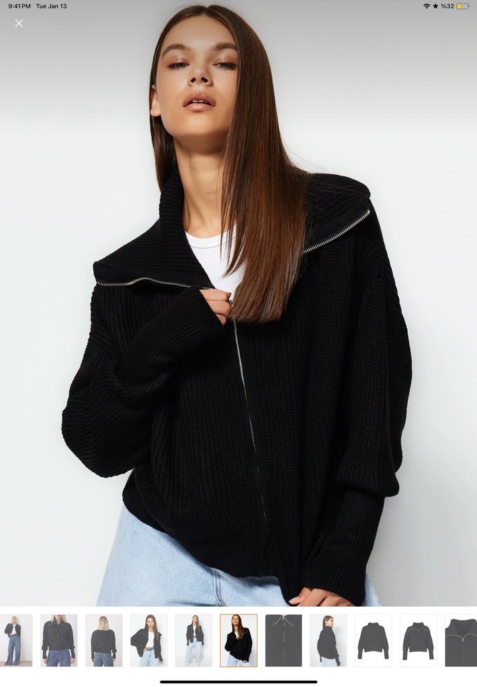 Siyah Bomber Hırka - Görsel 3