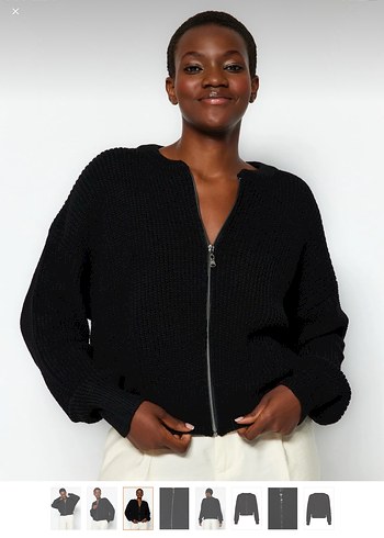 Siyah Örgü Kadın Hırka - Görsel 3