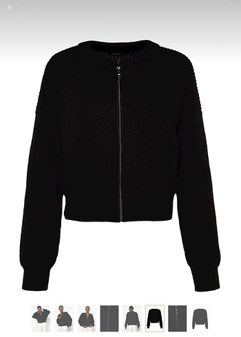 Siyah Örgü Kadın Hırka - Görsel 6