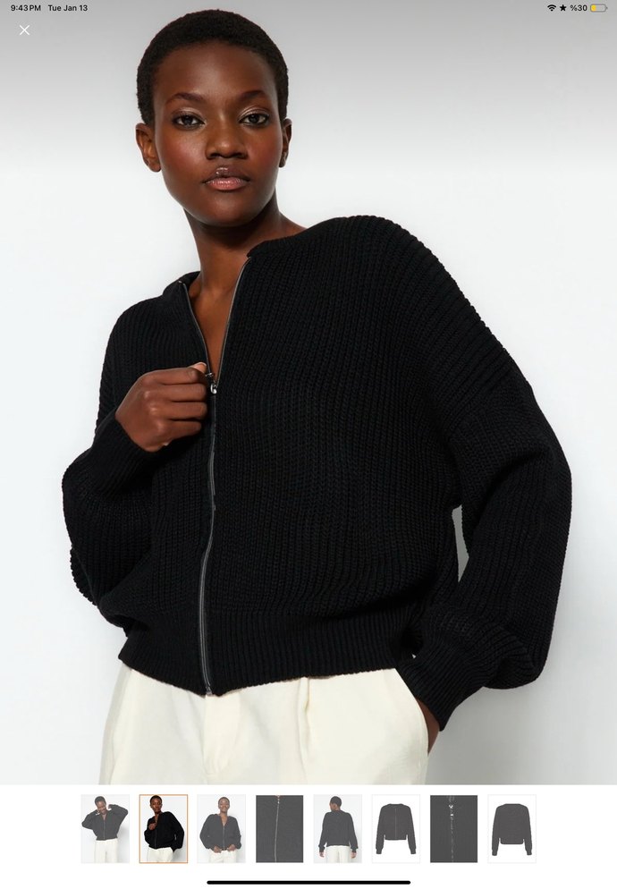 Siyah Örgü Kadın Hırka - Görsel 2