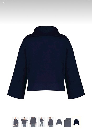 Kadın Lacivert Fermuarlı Yüksek Yakalı Kazak - Görsel 8