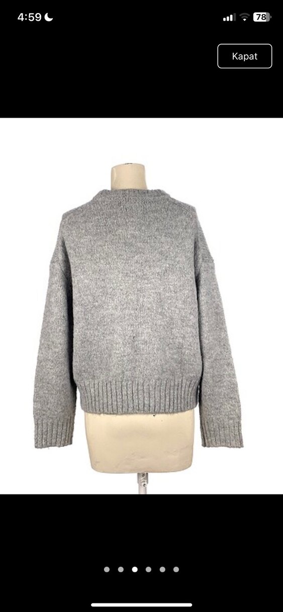 zara Gri Örgü Kadın Kazak - Görsel 3