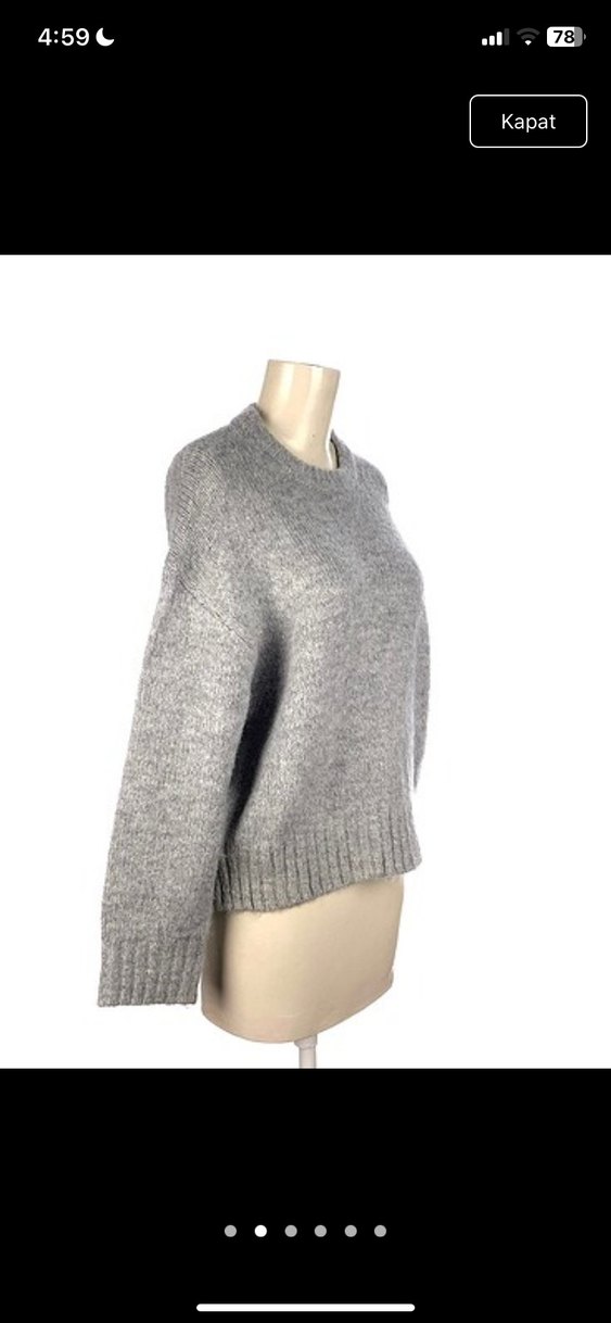 zara Gri Örgü Kadın Kazak - Görsel 2