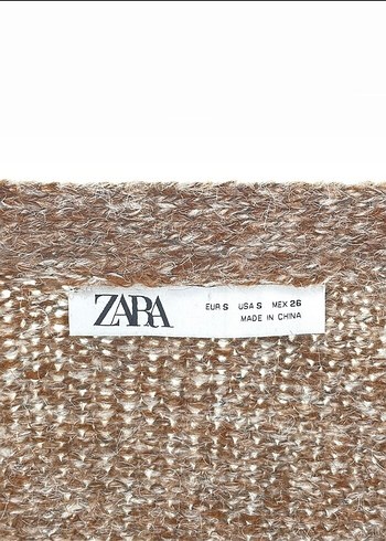 zara Düğmeli Kahverengi Örgü Kadın Hırka - Görsel 4
