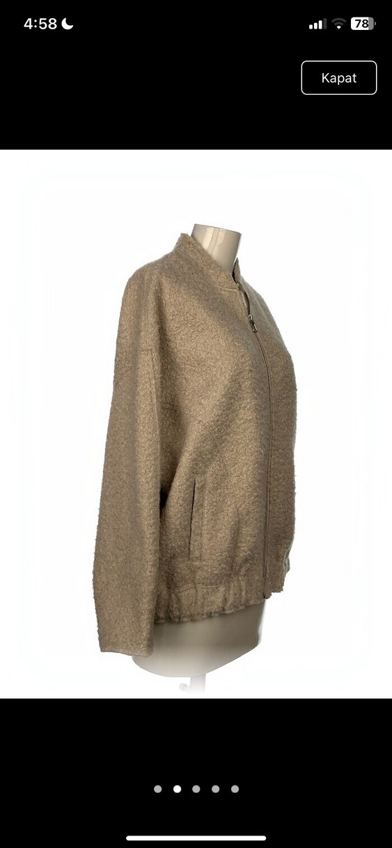 zara Bej Kadın Ceket, Peluş Detaylı, Rahat Kesim - Görsel 2