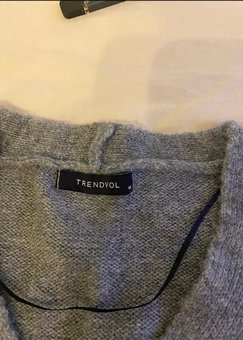 Düğmeli Gri Kadın Triko Hırka - Görsel 2