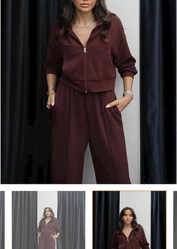 Havoş Kadın Bordo Eşofman Takım - Görsel 3