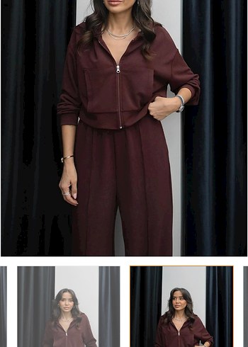 Havoş Kadın Bordo Eşofman Takım - Görsel 4