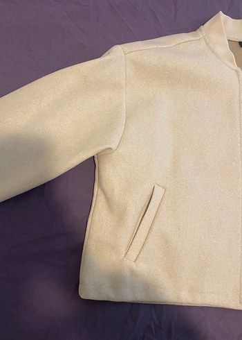 Bej Kadın Fermuarlı Uzun Kollu Ceket - Görsel 3