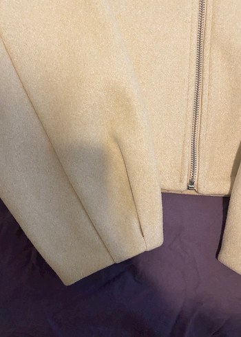 Bej Kadın Fermuarlı Uzun Kollu Ceket - Görsel 2