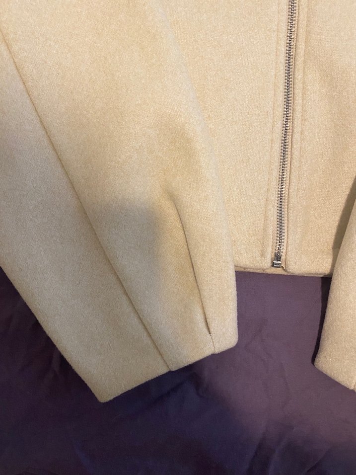 Bej Kadın Fermuarlı Uzun Kollu Ceket - Görsel 2