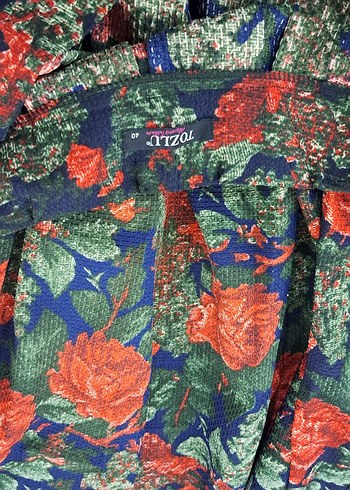 Çiçek Desenli Piliseli etek - Görsel 3