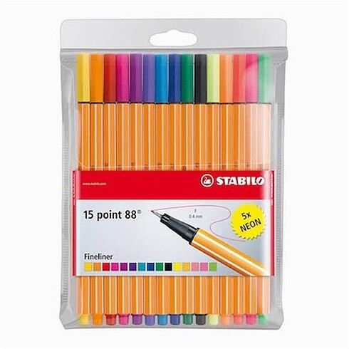Stabilo ince uçlu keçeli kalem set 15li sıfır