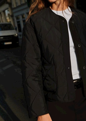 Zara Yama Cepli Kapitone Mont Ceket - Görsel 6