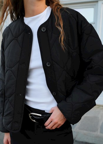 Zara Yama Cepli Kapitone Mont Ceket - Görsel 4