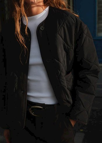 Zara Yama Cepli Kapitone Mont Ceket - Görsel 5