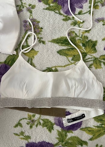 Zara ışıltılı crop