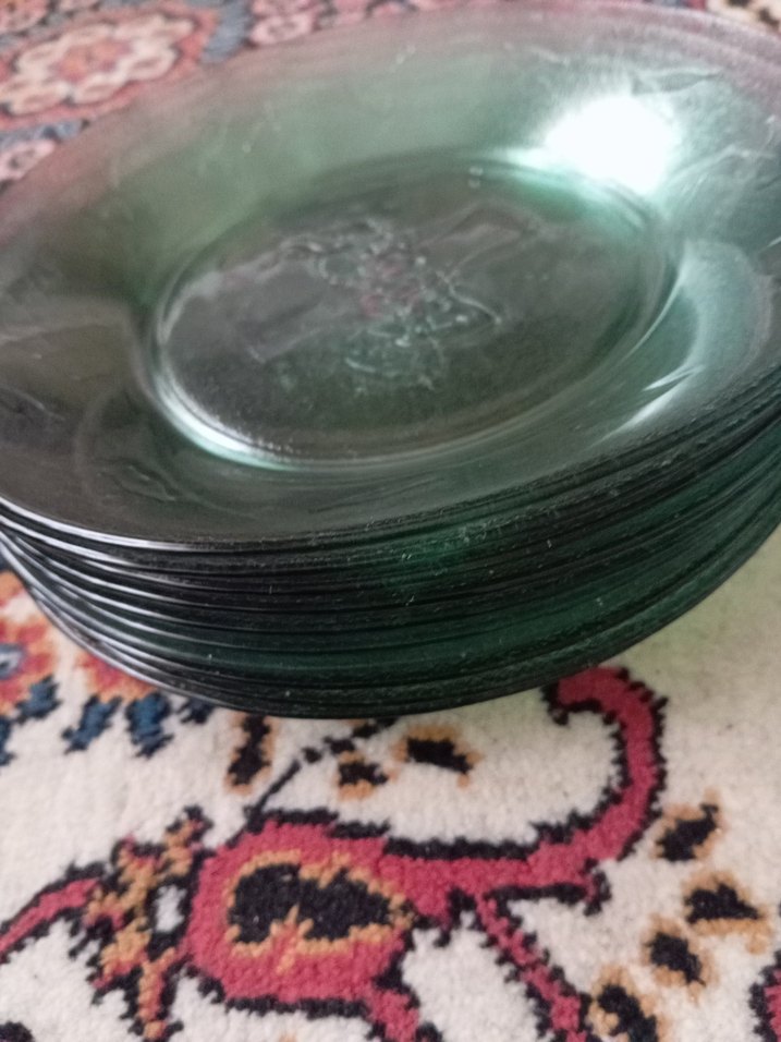 Koyu Yeşil Vintage Tabak - Görsel 2