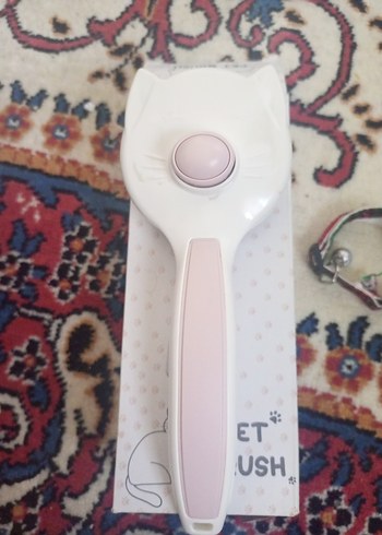 Pastel Beyaz Kedi Tüy Fırçası - Görsel 2