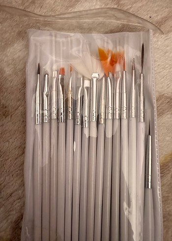 Beyaz  protez tırnak Fırçası Seti - Görsel 2