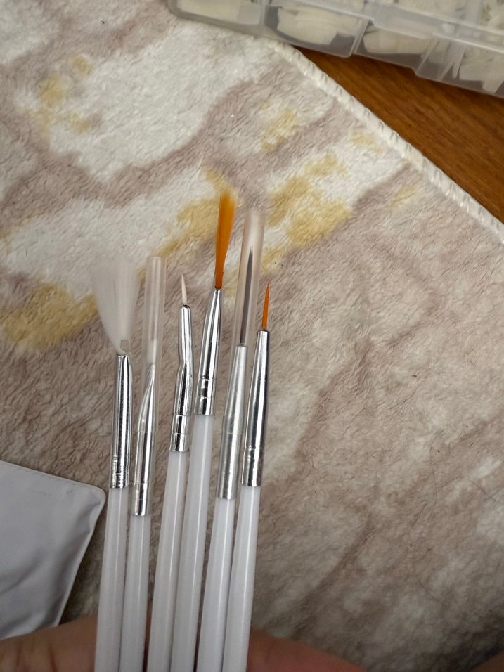 Beyaz  protez tırnak Fırçası Seti - Görsel 5