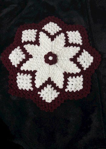 Bordo Beyaz Örgü Banyo lifleri - Görsel 2