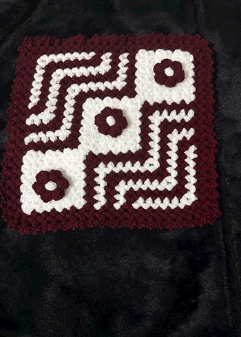 Bordo Beyaz Örgü Banyo lifleri - Görsel 3