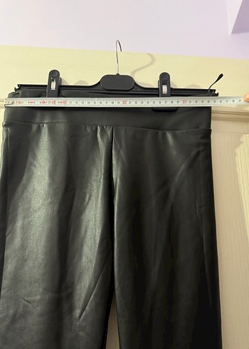 Siyah Deri Kadın Tayt - Görsel 6