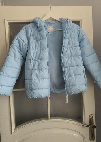 DeFacto marka Kız Çocuk Mavi Fermuarlı Mont - Görsel 7