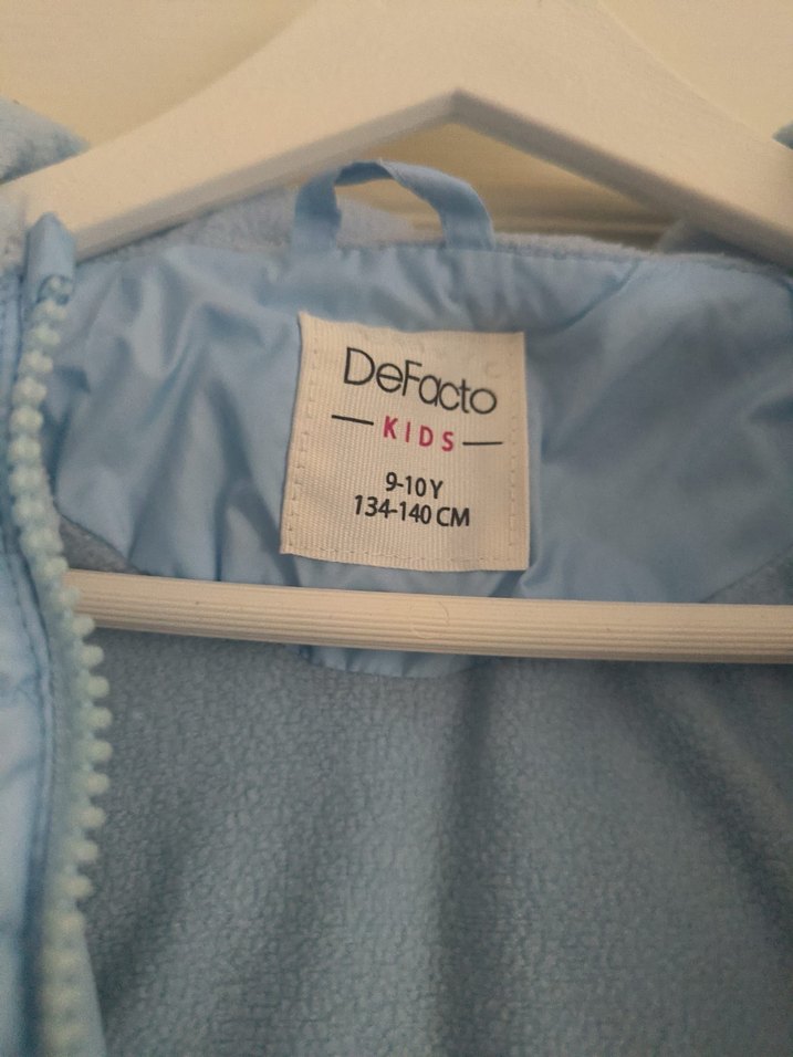 DeFacto marka Kız Çocuk Mavi Fermuarlı Mont - Görsel 4