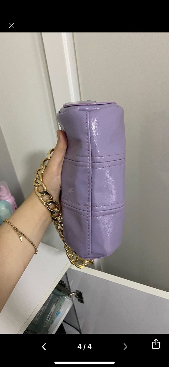 lila rengi küçük çanta - Görsel 3