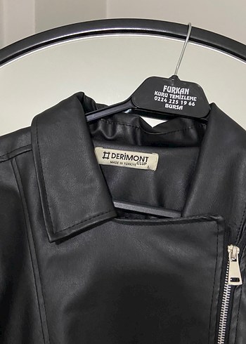 Kadın Siyah Deri ceket - Görsel 3