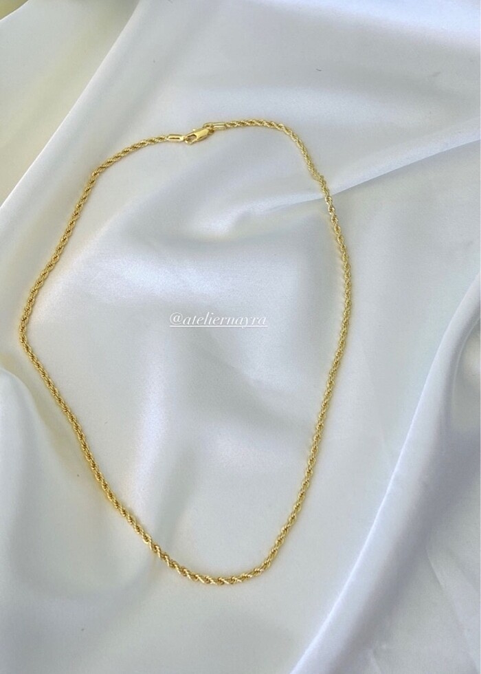 14k altın kaplama İnce Burgu Kolye - Görsel 2