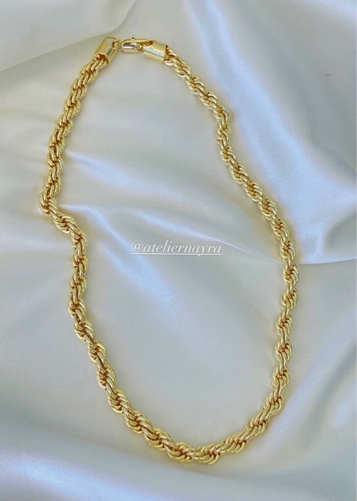 14k altın Xuping Kalın Burgu Kolye - Görsel 2