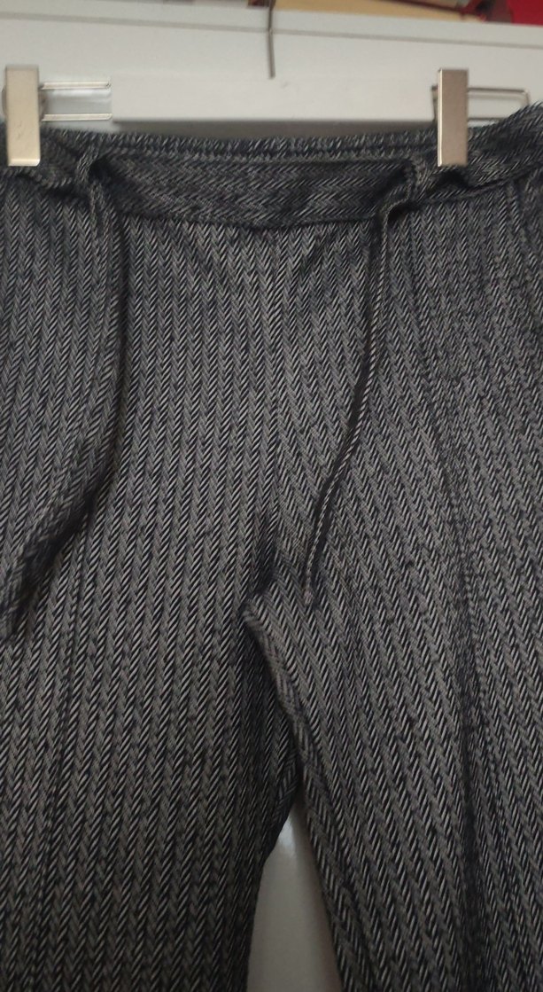 Gri Pilili Kadın Kumaş Pantolon - Görsel 3