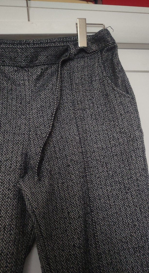 Gri Pilili Kadın Kumaş Pantolon - Görsel 4