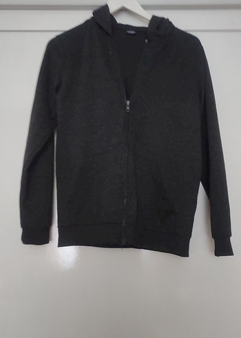 Erkek Gri Fermuarlı Sweatshirt - Görsel 3