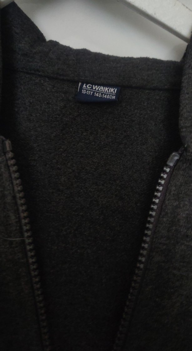 Erkek Gri Fermuarlı Sweatshirt - Görsel 2