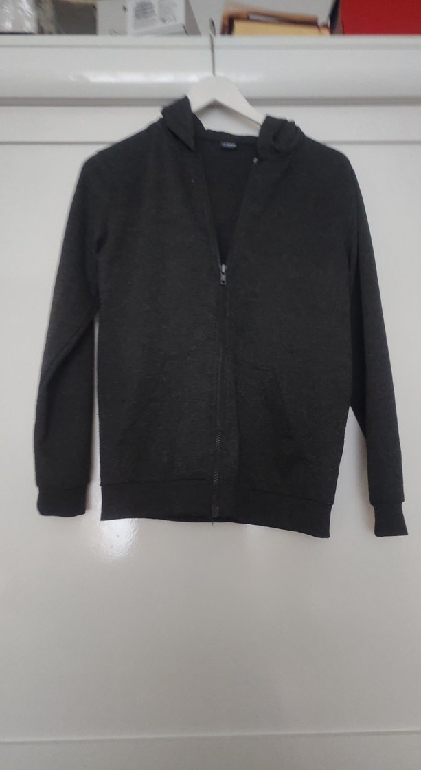 Erkek Gri Fermuarlı Sweatshirt - Görsel 3