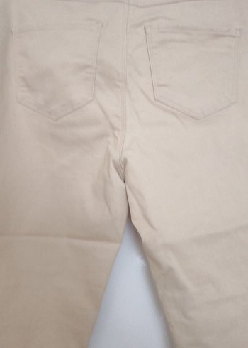 Bej Midi Kadın Kumaş Pantolon Fermuarlı - Görsel 4