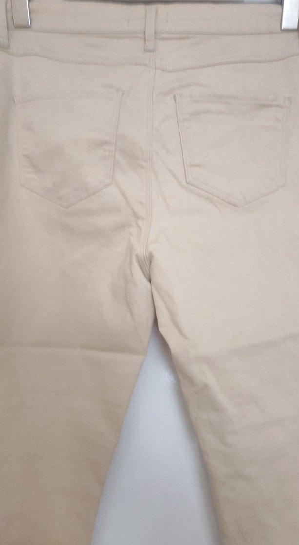 Bej Midi Kadın Kumaş Pantolon Fermuarlı - Görsel 4