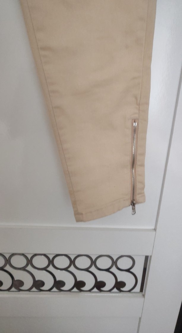 Bej Midi Kadın Kumaş Pantolon Fermuarlı - Görsel 3