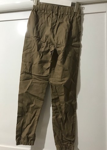 Bej Rahat Kesim Midi Keten Kadın Pantolon - Görsel 5