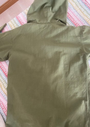 s Beden yeşil Renk Minik terzi Düğmeli Yeşil Keten Uzun Ceket